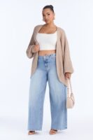Cardigan in Taupe 45% acrylic
