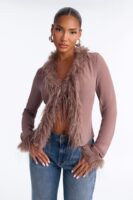 Mocha Top with v-neck