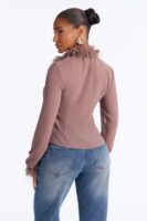 Mocha Top with v-neck