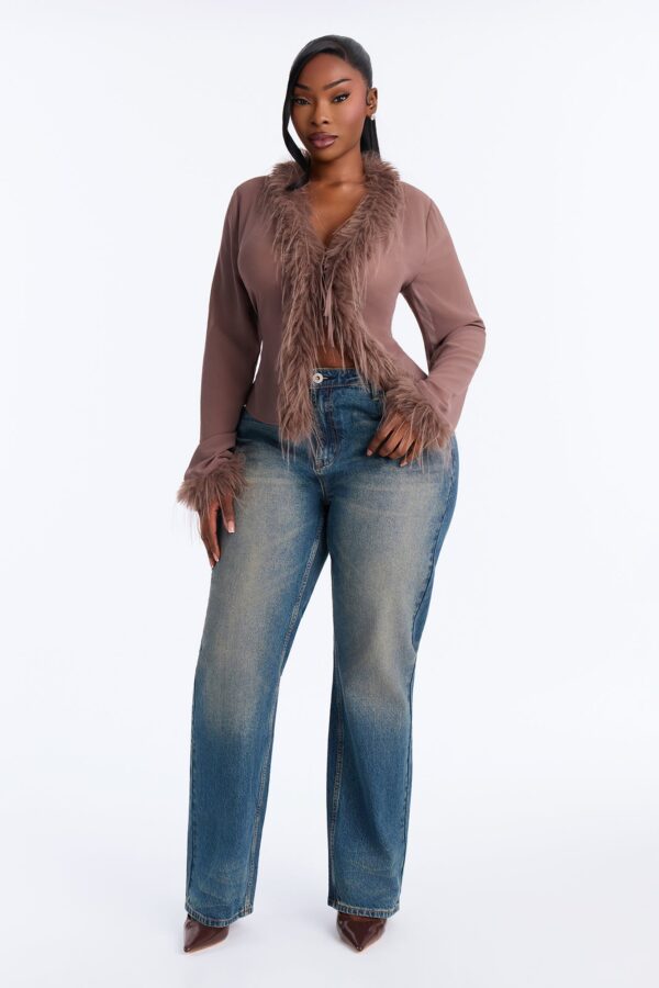 Mocha Top with v-neck