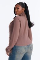 Mocha Top with v-neck