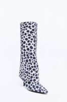 Spotted Mood Kitten Heel Boots - Black/White