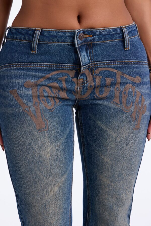 Von Dutch Low Rise Tinted Bootcut Jeans - Dark Wash