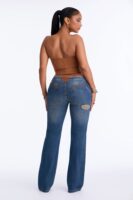 Von Dutch Low Rise Tinted Bootcut Jeans - Dark Wash