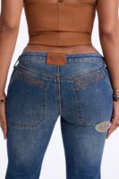 Von Dutch Low Rise Tinted Bootcut Jeans - Dark Wash