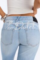 Von Dutch Embellished Low Rise Flare Jeans - Medium Wash