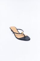 Here to Stay Thong Kitten Heels - Black