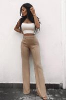 Taupe Wide-Leg Dress