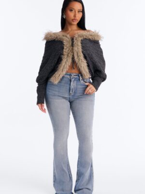 Cardigan in Gray 98% polyester