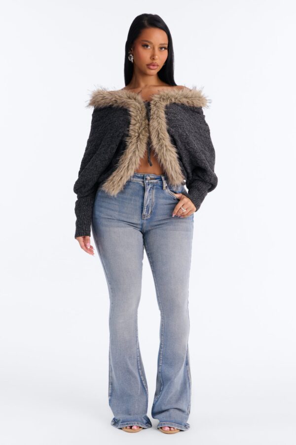 Cardigan in Gray 98% polyester