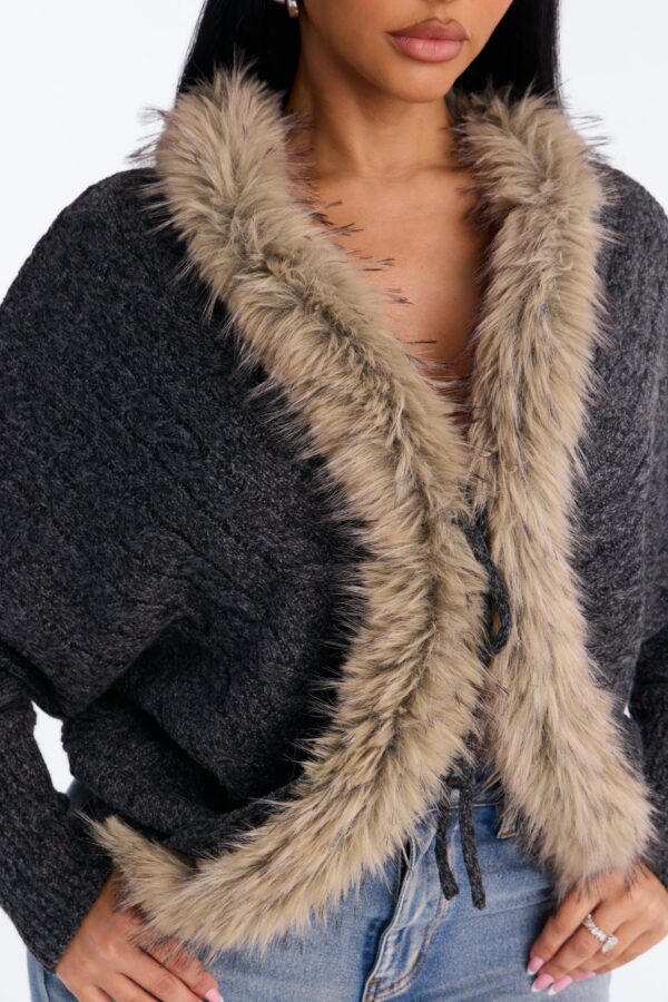 Cardigan in Gray 98% polyester
