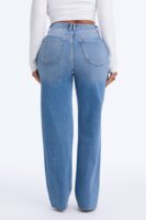 No Filter Premium High Rise Stretch Straight Leg Jeans - Medium Wash