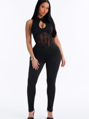 Mock-Neck Jumpsuit