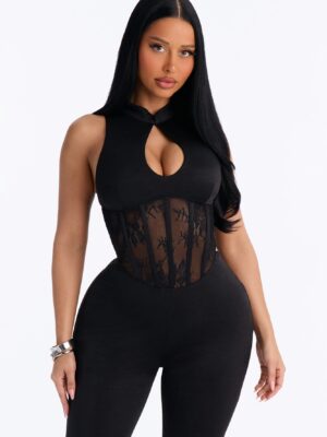 Mock-Neck Jumpsuit