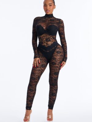 Jumpsuit in Black 90% nylon