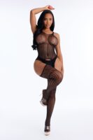 Cammie Jumpsuit Bodystocking - Black