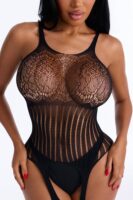 Cammie Jumpsuit Bodystocking - Black
