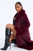 Coat in Burgundy 100% polyester