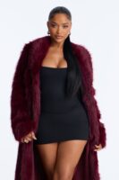 Coat in Burgundy 100% polyester