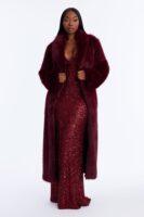 Coat in Burgundy 100% polyester