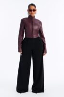 Burgundy Mock-Neck Jacket