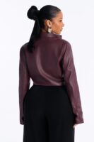 Burgundy Mock-Neck Jacket