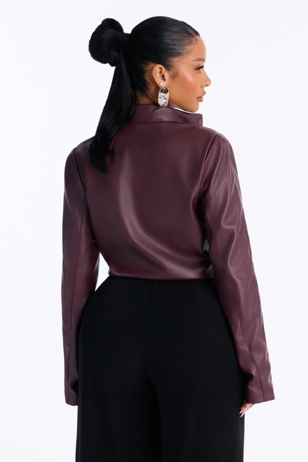 Burgundy Mock-Neck Jacket