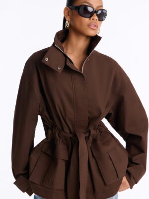 Jacket in Chocolate 100% cotton