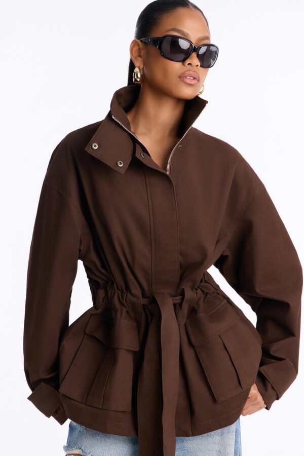 Jacket in Chocolate 100% cotton