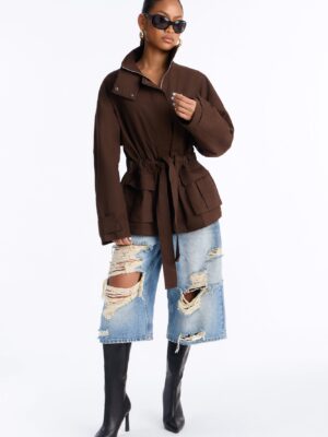 Jacket in Chocolate 100% cotton