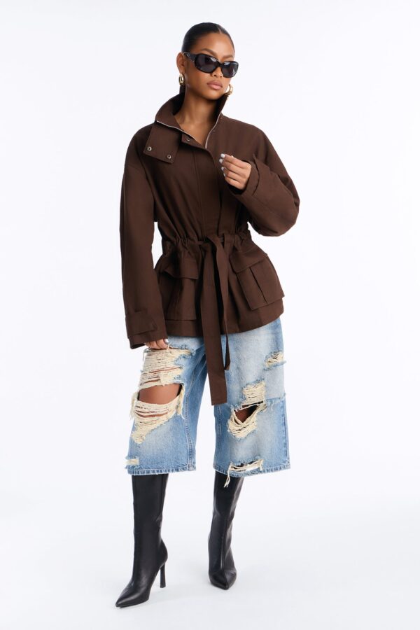 Jacket in Chocolate 100% cotton