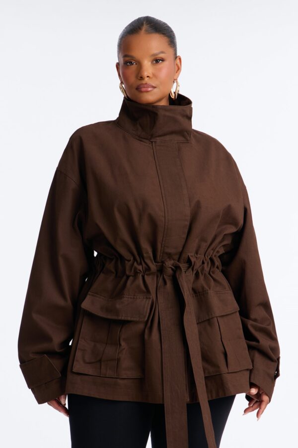 Jacket in Chocolate 100% cotton