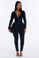 Jumpsuit in Black 85% nylon