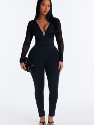 Jumpsuit in Black 85% nylon