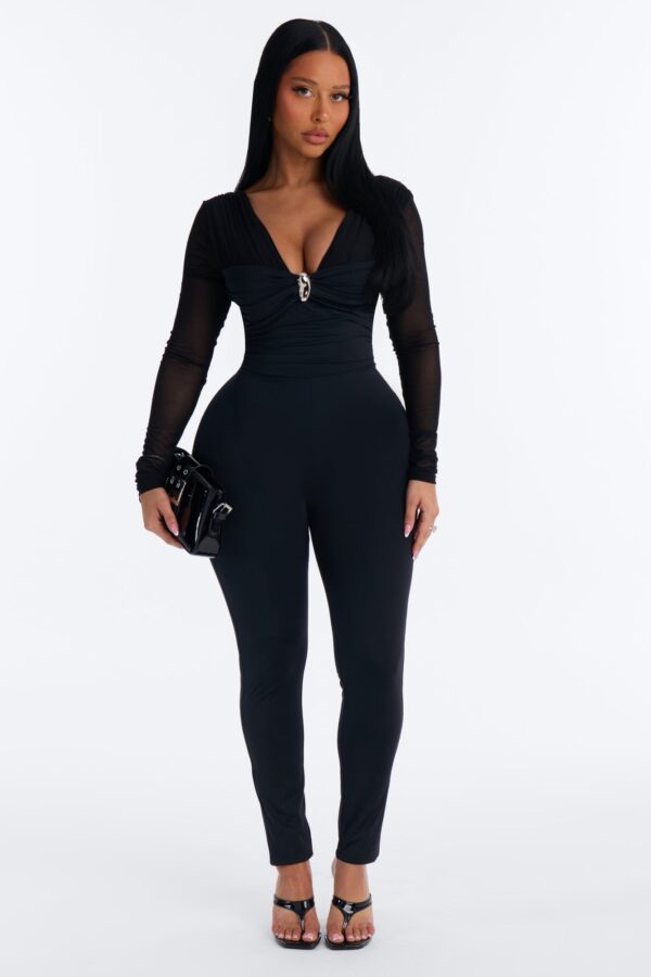Jumpsuit in Black 85% nylon