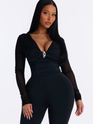 Jumpsuit in Black 85% nylon