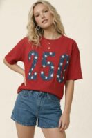 250 Stars Americana Graphic Tee in Red