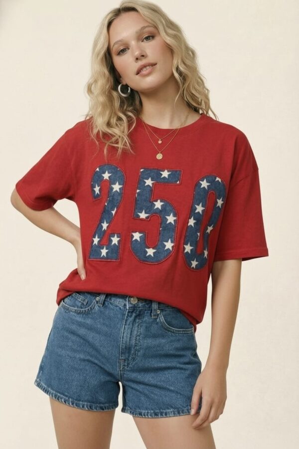 250 Stars Americana Graphic Tee in Red
