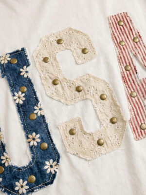 USA Patchwork Graphic Tee in White