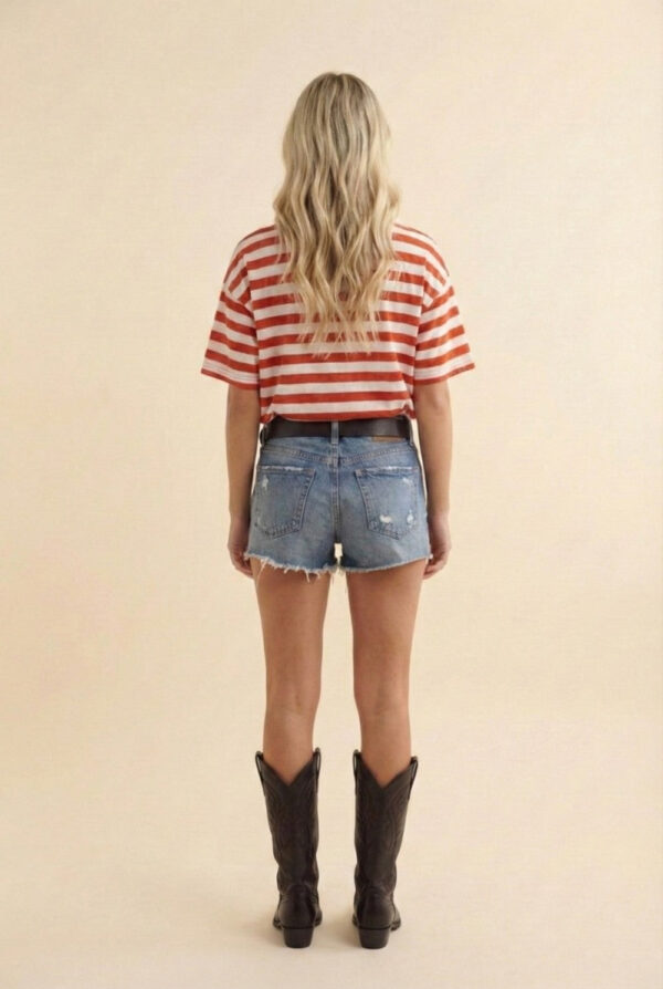 USA Chenille Patch Striped Graphic Tee