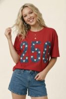 250 Stars Americana Graphic Tee in Red