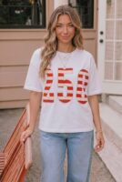 White Graphic Top