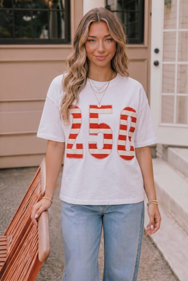 White Graphic Top