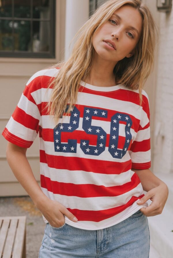 250 Stars and Stripes Patriotic Graphic Tee