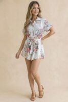 White Belt Romper