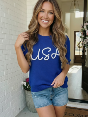 Blue Cropped Sweater