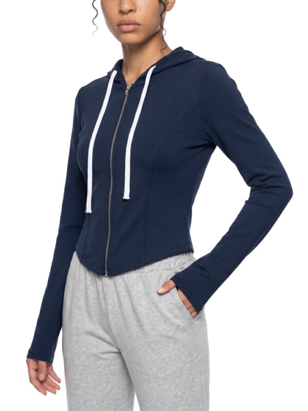 Women's Slim Cropped Full Zip Hoodie