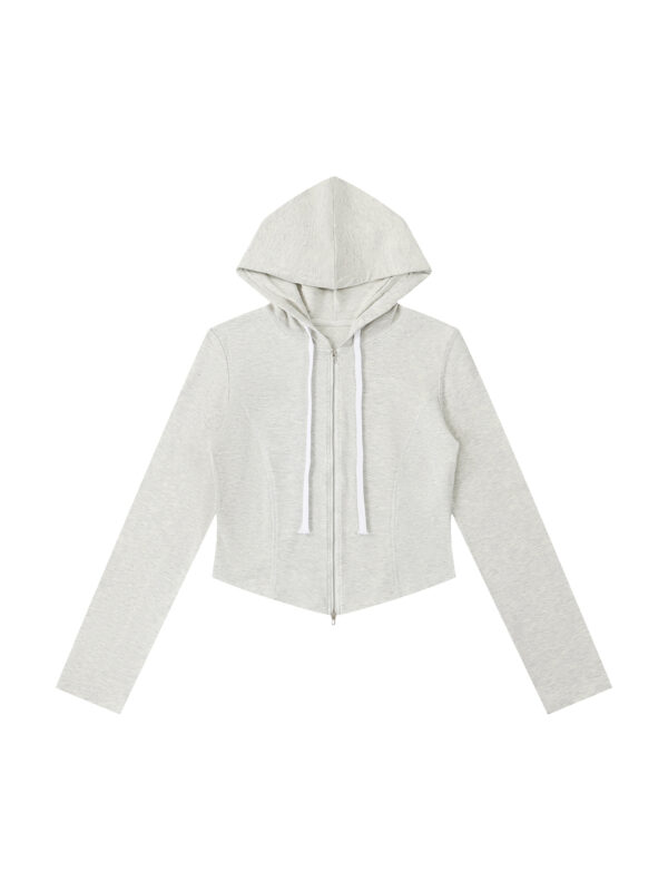 Women's Slim Cropped Full Zip Hoodie
